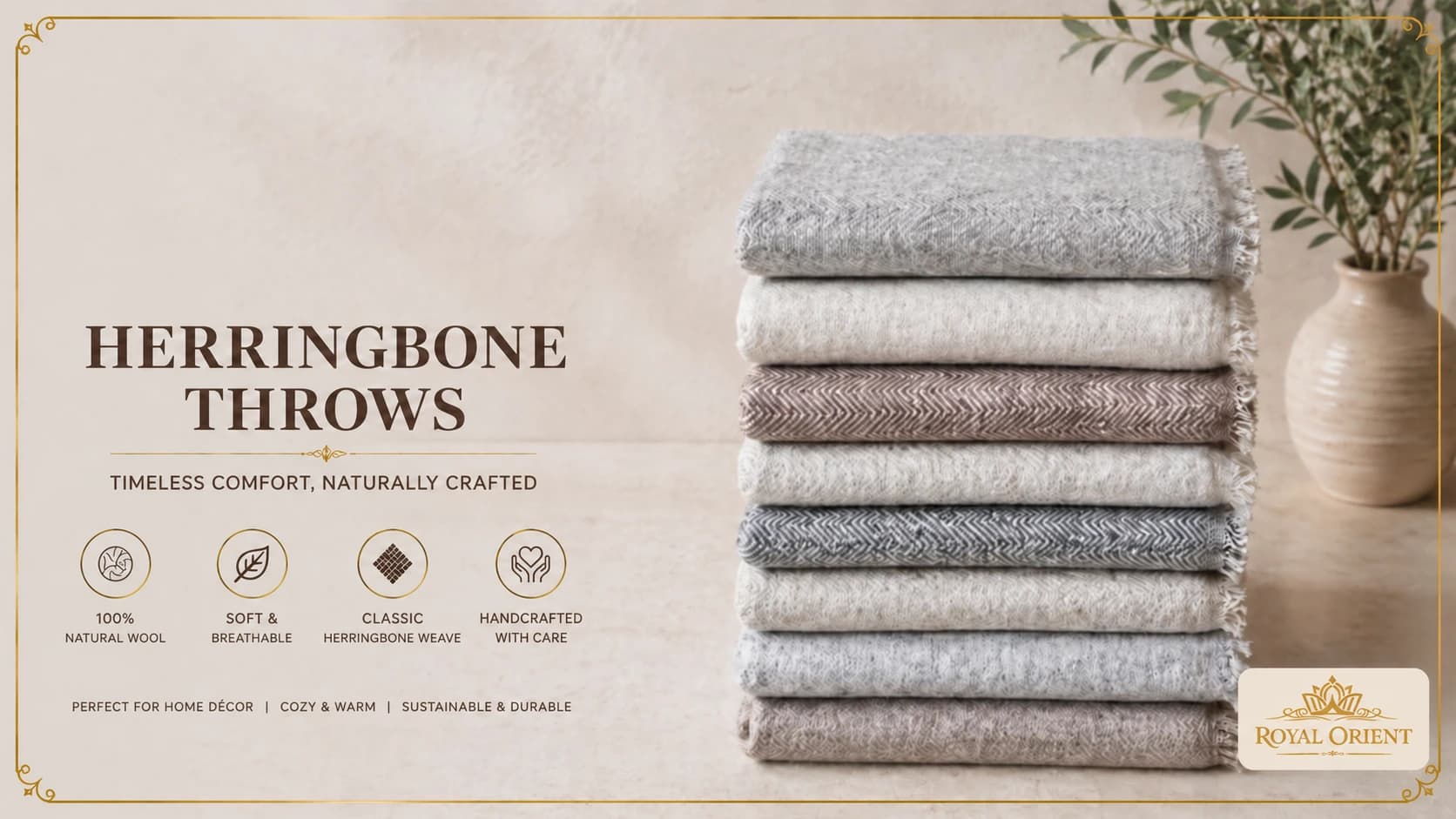 Herringbone hospitality throws in a selection of colours