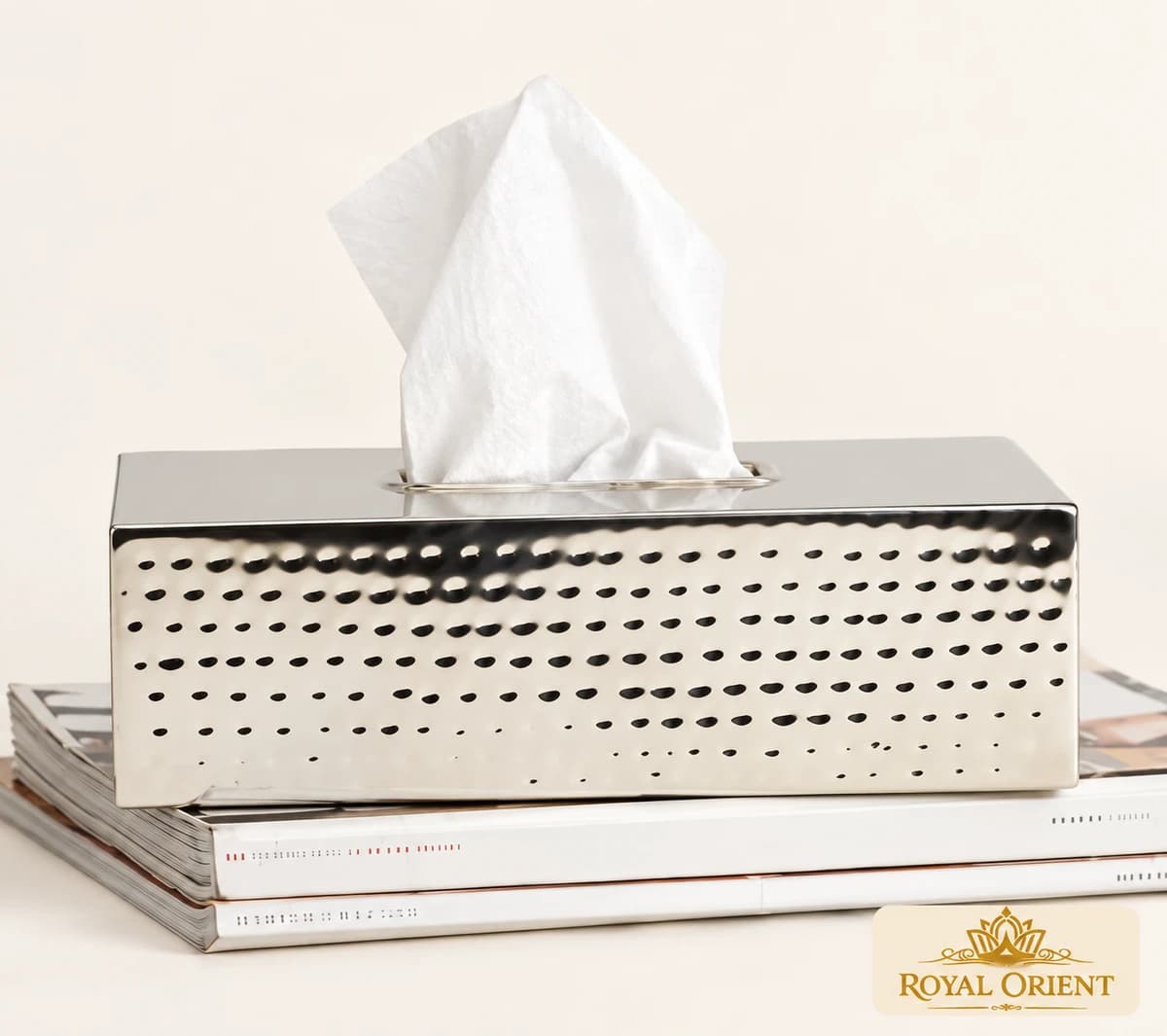 Hammered Bathroom Tissue Box