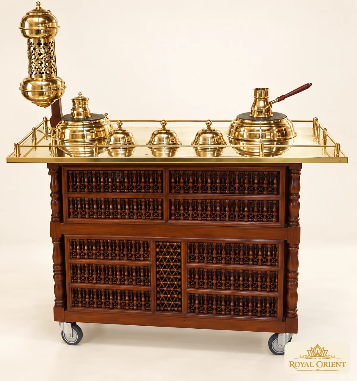Wooden Coffee Service Trolley