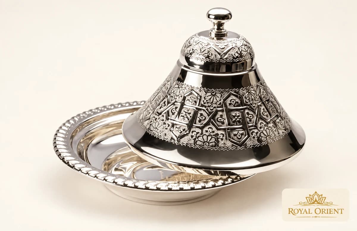 Silver Arabic Tagine Platter