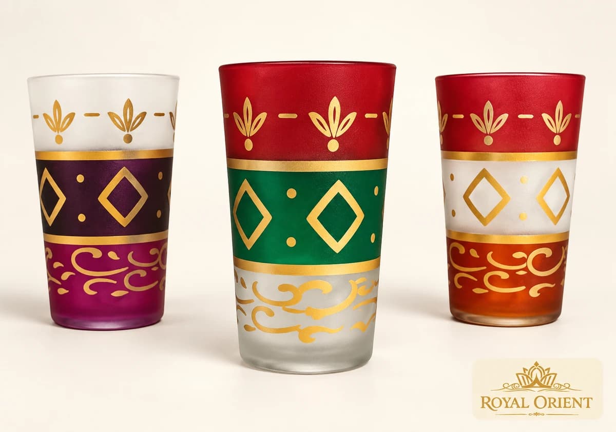 Decorated Moroccan tea glasses