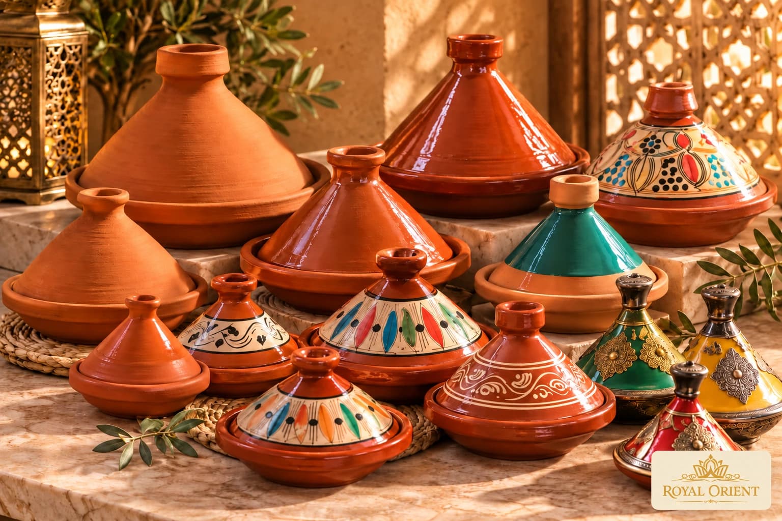 Glazed and terracotta tagines in several sizes